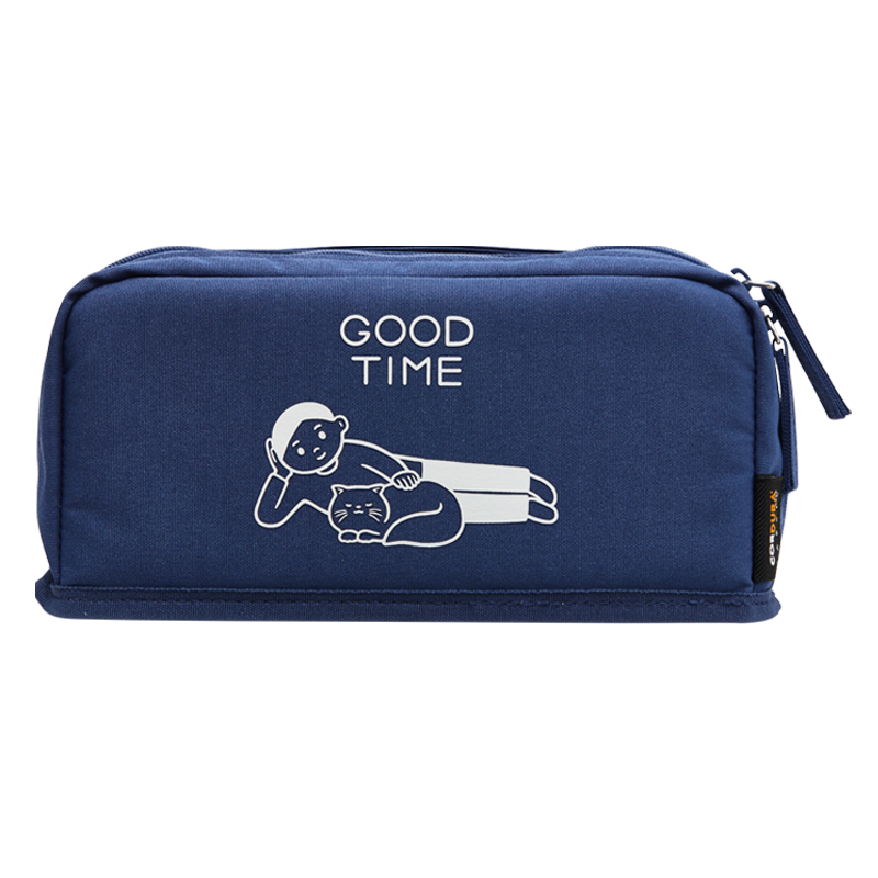 KOKUYO Noritake Collaboration HACO HACO Student Stationery, Stylish Pencil Case with Large Capacity, Multifunctional Pencil Box, Blue, 1 Piece, WSG-PC2X143B