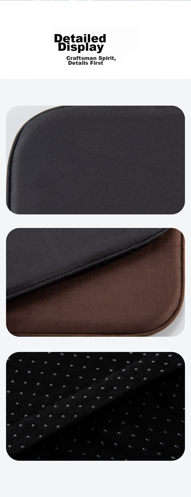 BIMLL Car Seat Cushion, Suede Single Piece, All-Season Universal, Summer And Winter, Memory Foam, Height-Increasing, Breathable for Office And Car Use 7