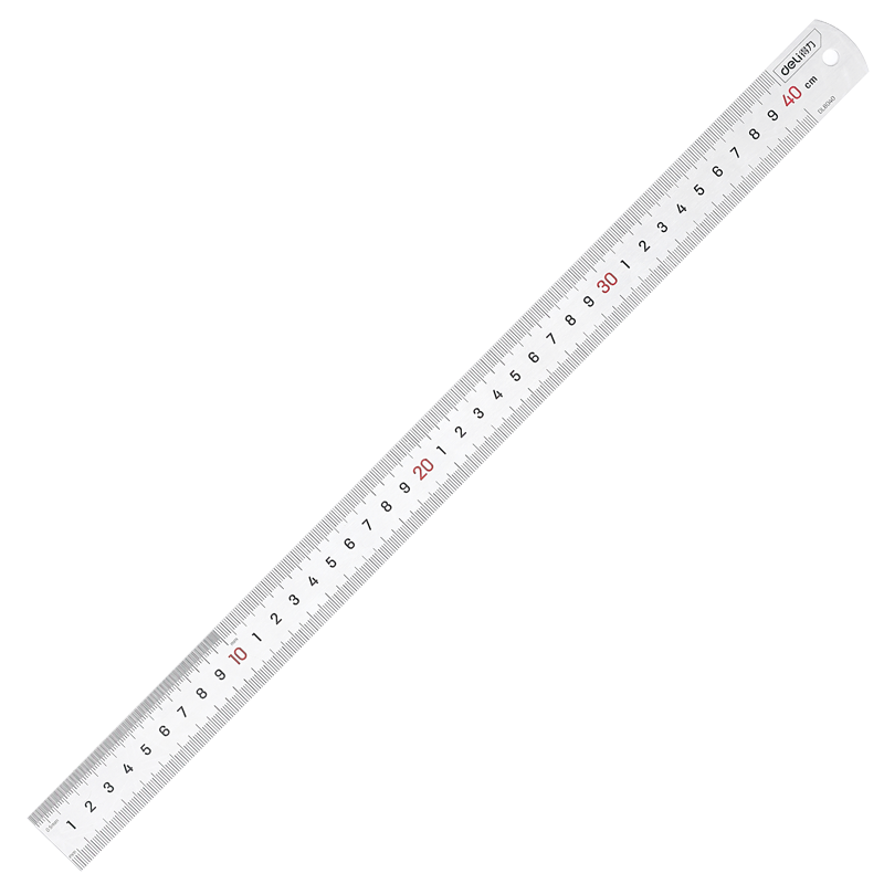 Deli Stainless Steel Straight Ruler, Metric Scale Drawing Ruler, 40cm
