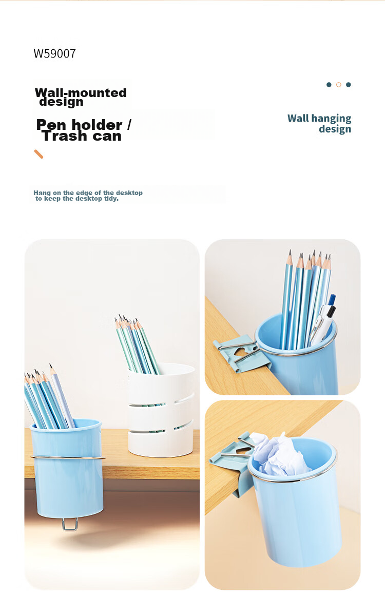 GuangBo Detachable Double-Layer Desk Pen Holder, Labor-Saving Structure Ticket Clip, Three-In Multifunctional Storage Stationery Set W59007 4