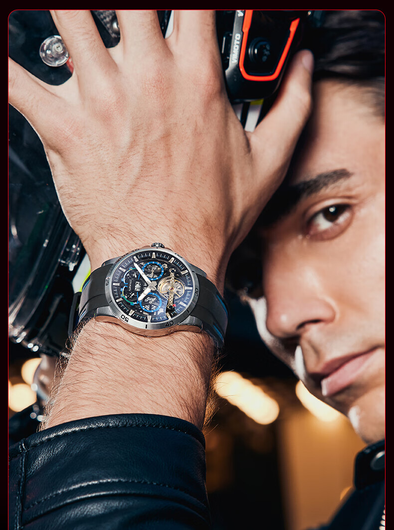 MARK FAIRWHALE Sprint Series Student Skeleton Mechanical Watch for Men, Waterproof Luminous Quality Chinese Brand Wristwatch Birthday Gift 6120 5