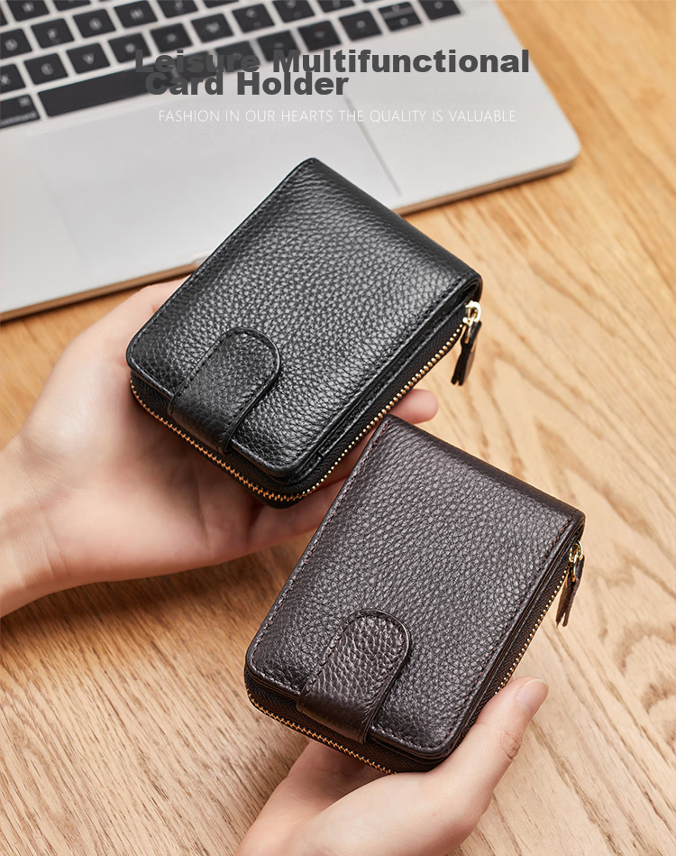 BOSTANTEN Top-Grain Leather Card Holder with Multiple Slots, Accordion Wallet for Men, Coin Purse, Birthday Gift for Husband, Boyfriend, Or Father 1