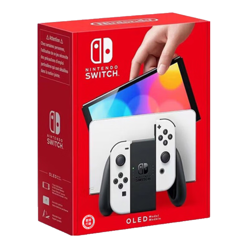 Nintendo Switch OLED Game Console NS Handheld, Hong Kong Version, White, Portable, Home Use, Motion-Sensing Handheld Device