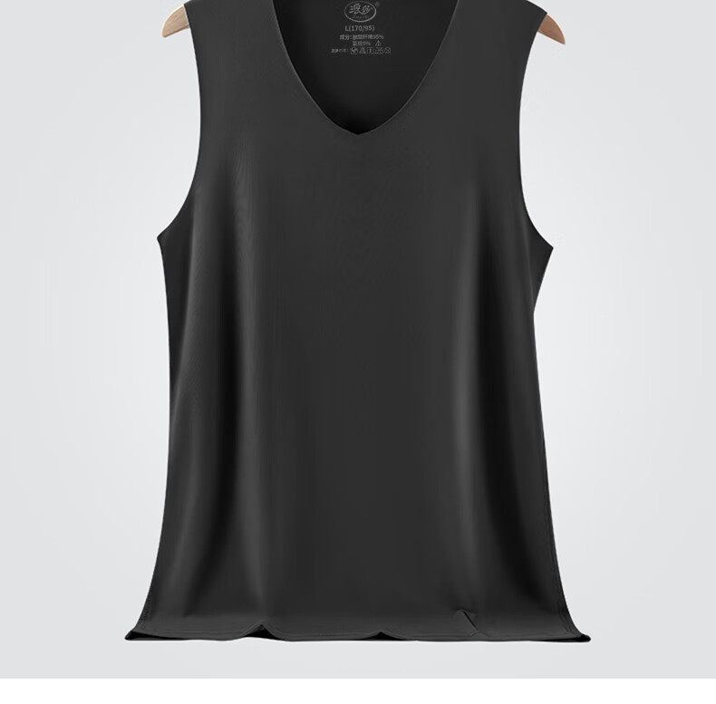 LangSha Men's Tank Top, Summer Ice Silk Thin Style, 7A Grade Antibacterial Seamless Sports Casual Undershirt, 3-Piece Set 19