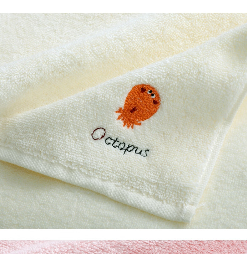 Jinhao A-Class Pure Cotton Face Towels for Children, 100% Cotton Facial Cloths, Women's Towels, Ins Embroidered, Pack of 5 12