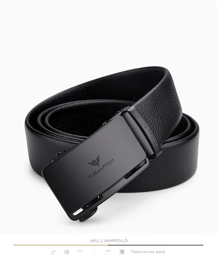 WILLIAMPOLO Men's Cowhide Automatic Buckle Belt, Waistband for Pants, Size 130, Birthday And Valentine's Day Gift for Boyfriend 11