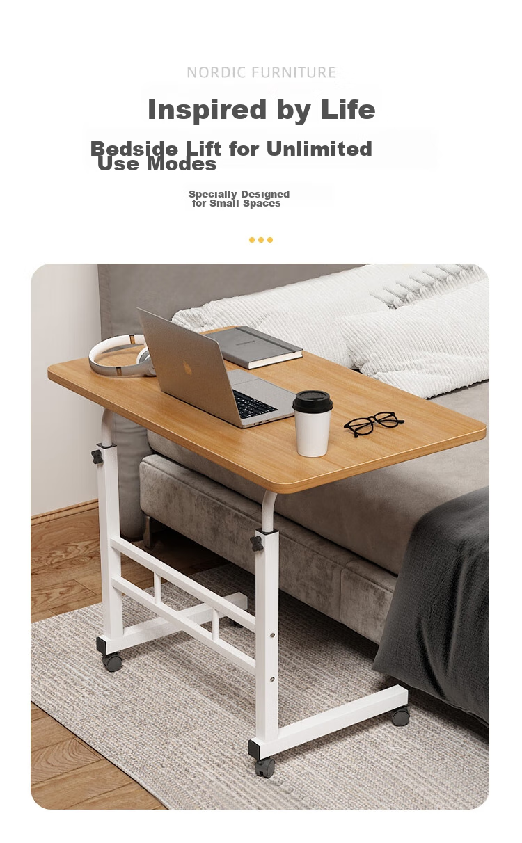Anerya Computer Desk, Movable, Modern And Simple, Suitable for Small Apartments, Height Adjustable Small Table, 80x40CM, Pure White Color 4