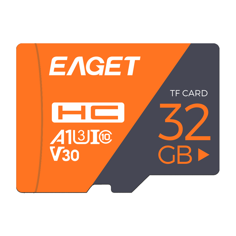 EAGET 32GB TF (MicroSD) Memory Card A1 U3 V30 C10 Enhanced Version, High-Speed Durable Video Surveillance Camera Dedicated Memory Card, Read Speed 100MB/s