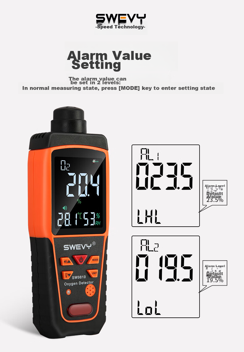 Suwei Carbon Dioxide Detector, CO2 Concentration Monitor, Portable CO2 Detection Instrument SW9200 7