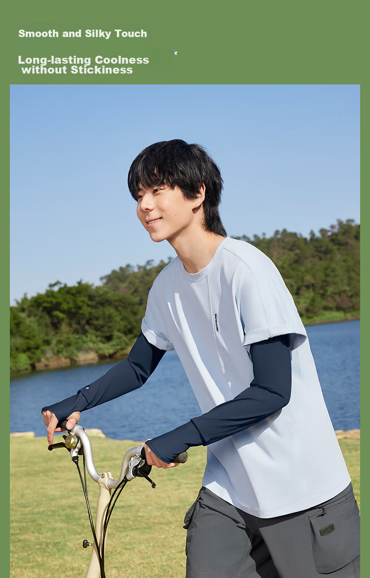 Beneunder Sun Protection Ice Sleeves for Men, Loose-Fitting UV-Resistant Arm Covers, Silk-Like Arm Sleeves, New Style AS017 8