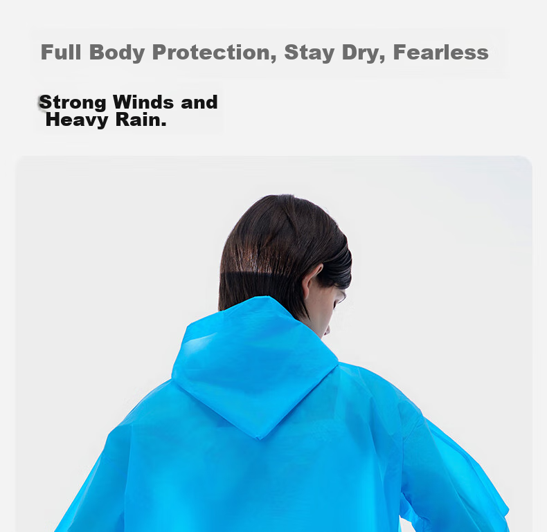 Briars Disposable Raincoat for Adults, Thickened, for Hiking, Marathon, Rafting, Long Style, Full-Body Protection against Heavy Rain, Outdoor Travel, Beige 13