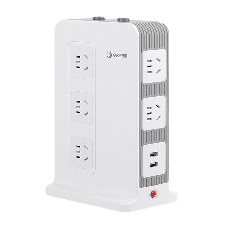 JS JISHUN College Dormitory Power Strip, Vertical Socket, Office Desk Power Strip, USB Multi-Functional Desktop Power Strip, Surge Protector, National Standard, Individual Control, 2.5 Meters