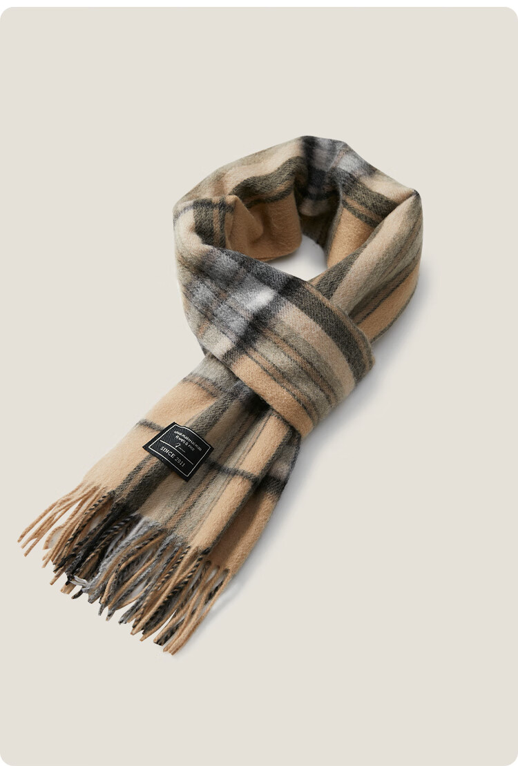JIUMU Pure Wool Scarf for Men, Autumn And Winter Warm Neck Warmer, Gift for Men, Fathers, Mid-Autumn Festival, Birthday Present, Gift Box Packaging 11