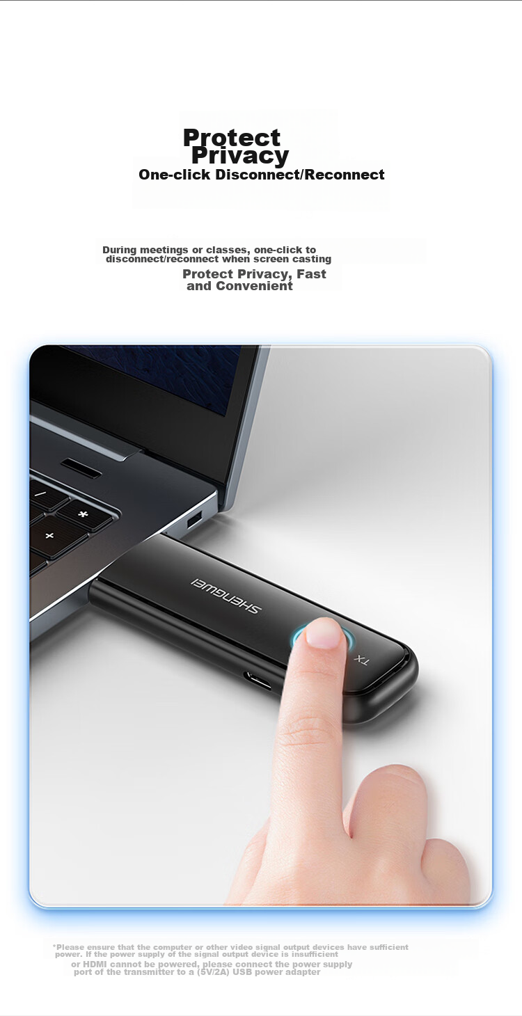 Shengwei HDMI Enterprise-Grade Wireless Screen Mirroring Device, High-Definition Conference Sharing, Laptop to Projector TV Transmitter, Point-To 30 Meters, DHD005AB 14