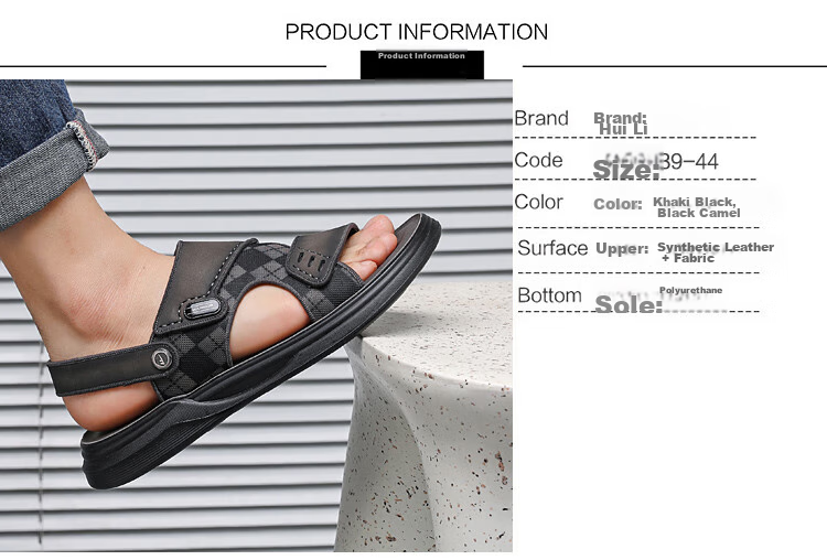 Warrior Sports Sandals for Men, Casual Outdoor Beach Shoes, Durable Summer Footwear WSL(WZ)-0978 Black Camel 41 2