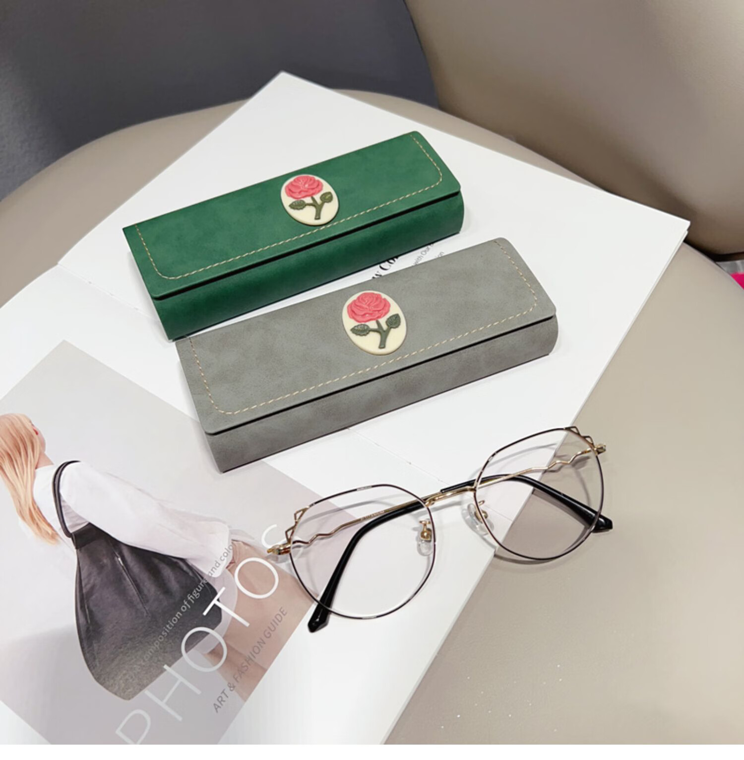 Fanyejia Retro-Style, Durable Portable, Fresh And Elegant Frame, Myopia Glasses Case, High-End Student Sunglasses Storage Box 3