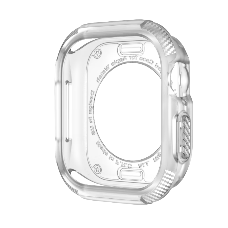 ESCASE Apple Watch Ultra 2 Protective Case, Compatible with Apple Watch Series 1/2 2024 Model, Ultra-Thin Kevlar Texture Shockproof 49mm Transparent Frame