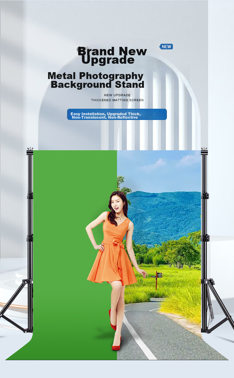 LATZZ 3*4 Meter Photography Backdrop Stand, Live Streaming Green Screen Stand, Chroma Key Photo Background Cloth Stand, Portrait Clothing ID Photo Shooting Stand, Thickened Portable Telescopic Gantry Background Stand 2