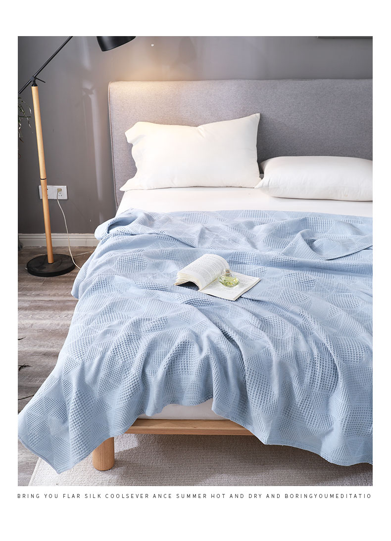 Grace Pure Cotton Antibacterial Towel Blanket, Summer Nap Quilt, Plain Jacquard Summer Cool Quilt, Air Conditioning Blanket, 200*230cm 8
