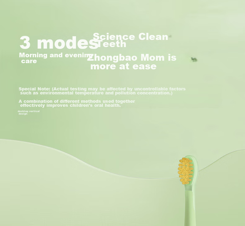 FLYCO Children's Electric Toothbrush with 3 Modes, Smart Timer, Sonic Soft Bristles, for Ages 3-6 Birthday And Children's Day Gift for Boys FT7110 Cute Gree 14
