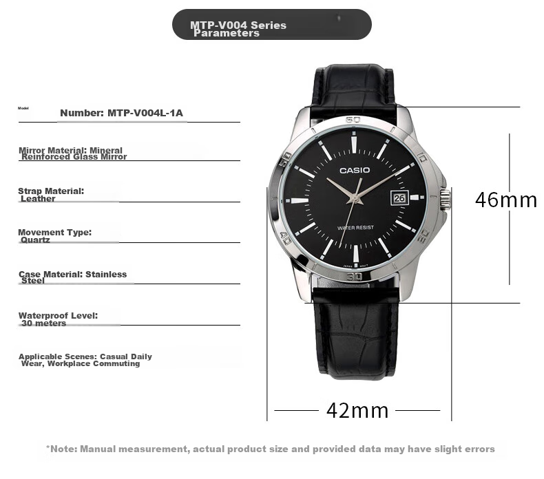 CASIO Business Commute Simple Elegant Classic Large Dial Waterproof Quartz Men's Watch Gift for Boyfriend MTP-1374L 6
