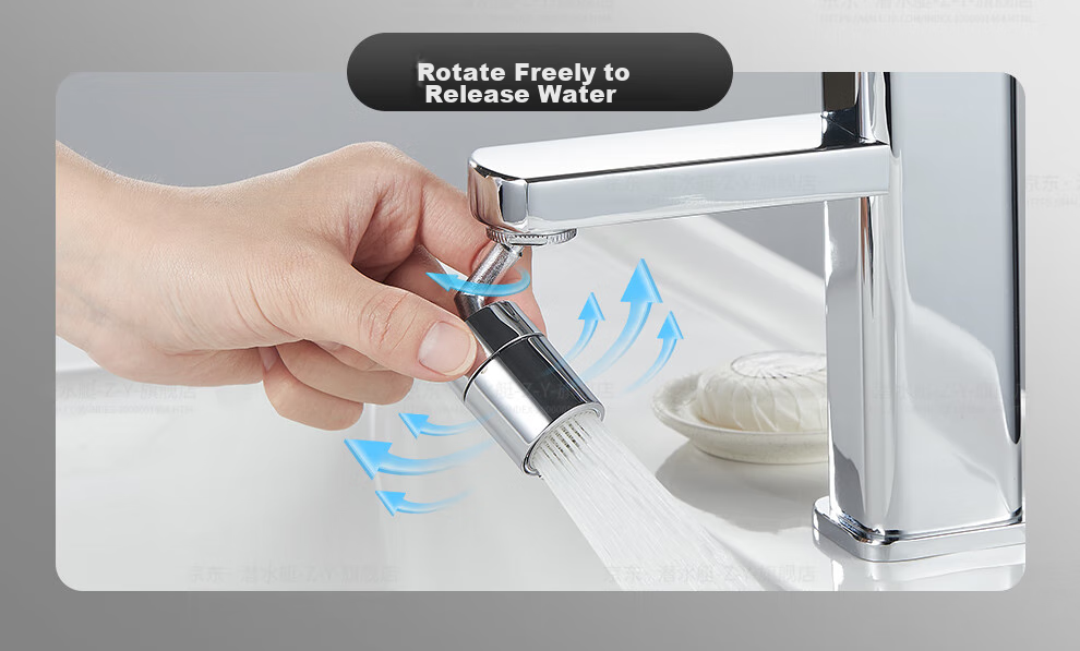 Submarine QP-16 Mechanical Arm Faucet Aerator with Universal Rotation, Dual Water Outlet Modes, Built-in Removable Filter Core 7
