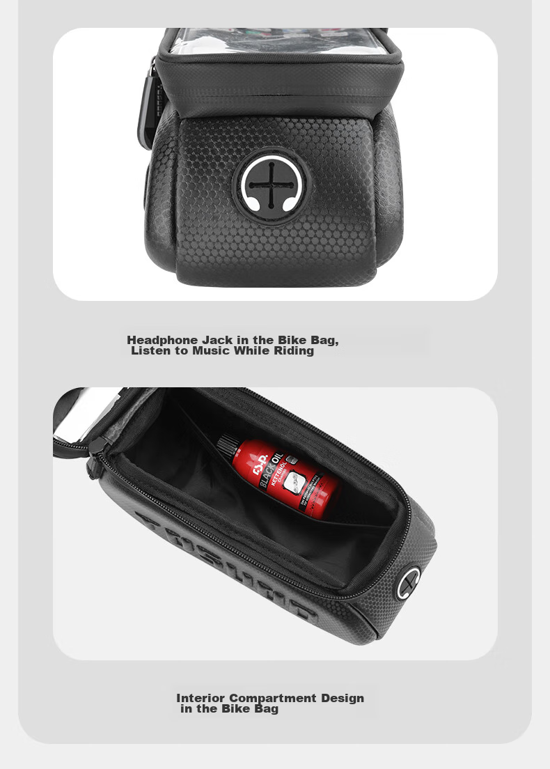 TOSUOD Bicycle Front Frame Bag Phone Tool Storage Bag Mountain Road Bike Top Tube Bag Cycling Gear 2.0L 14