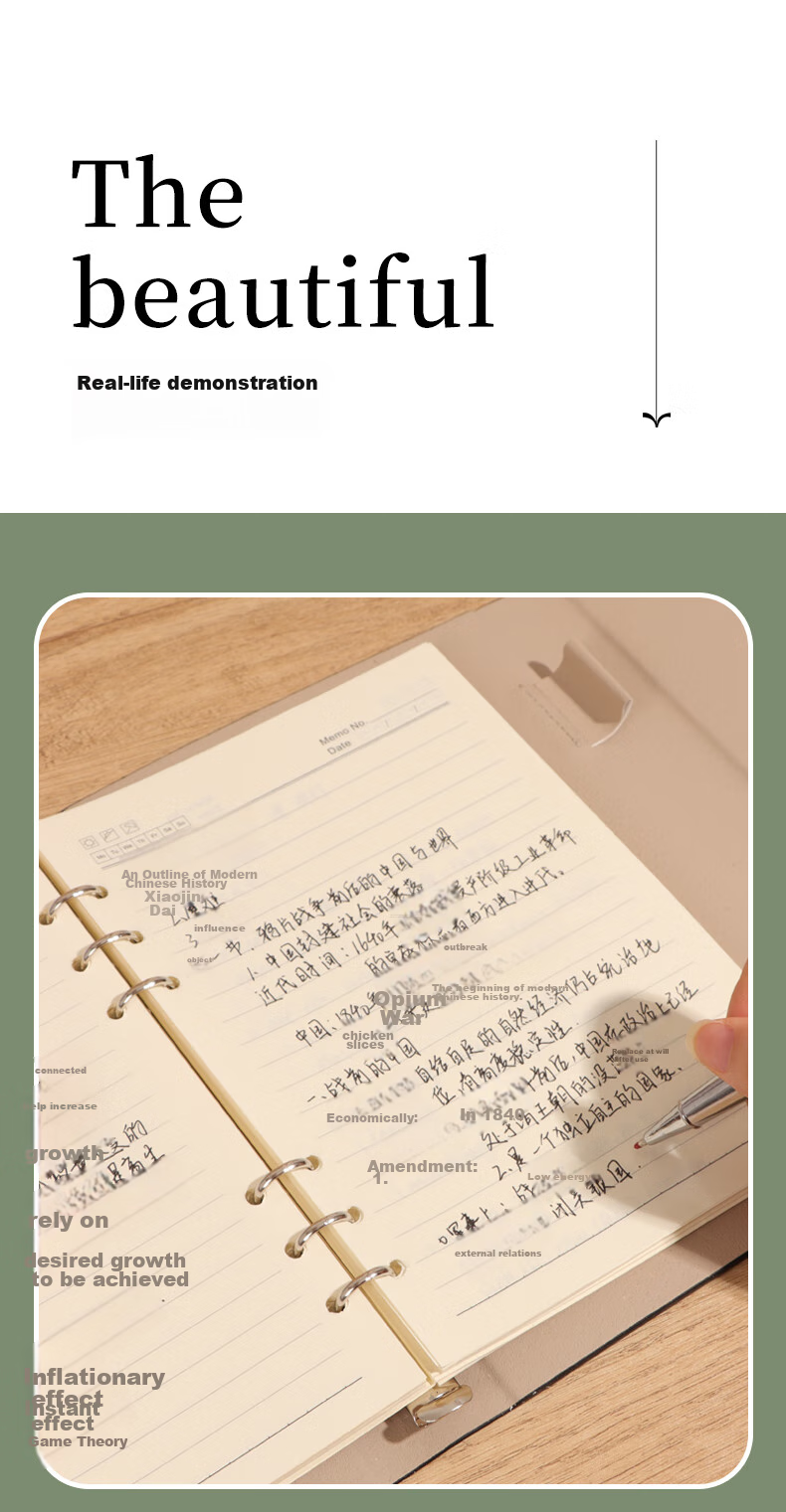 TENGXIONG Notebook A5 Simple High-End Journal, Multifunctional Tri-Fold Loose-Leaf Notebook Gift Box, Customizable Detachable Meeting Office Supplies, Corporate Business Gift Customizable Logo 10