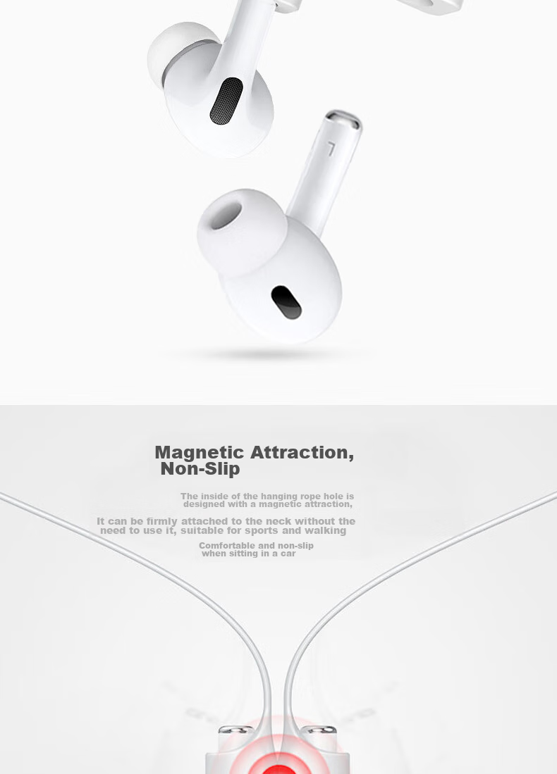 ESCASE Earphone Anti-Loss Strap, Silicone Skin-Friendly, Magnetic Anti-Loss Lifting Elastic Suitable for AirPods Pro 2/3, Huawei, Xiaomi, Honor, JBL, Edifier And Other TWS Earphones 3