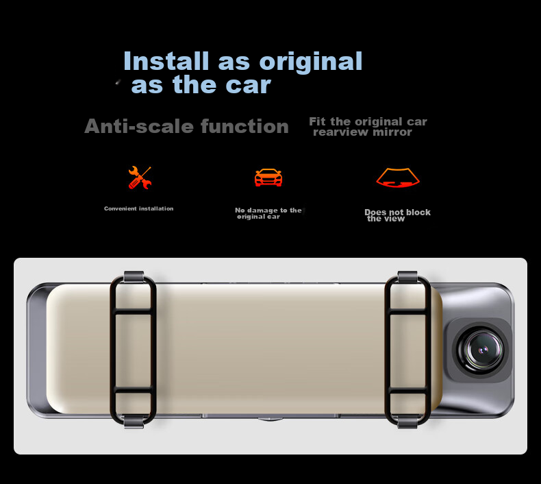 Weilute 4G Sentry Mode, Self-Driving Recorder, 360-Degree Panoramic 24-Hour Parking Monitoring, SONY Rearview Mirror 17