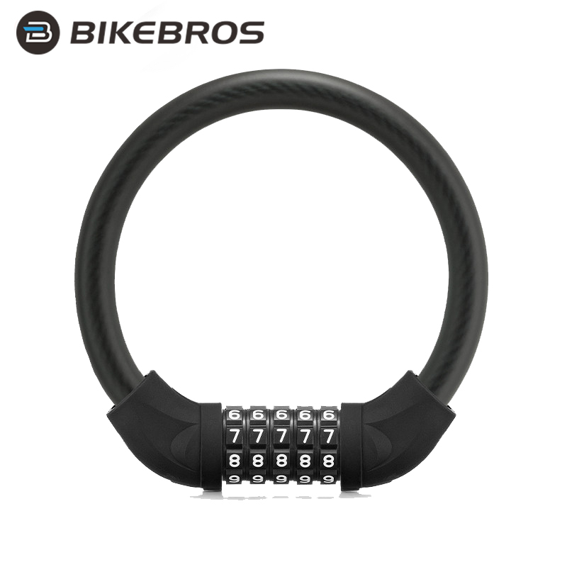 BIKEBROS Mountain Bike Portable Combination Lock, Anti-Theft Lock for Electric Bikes, Steel Wire Lock, Fixed Chain Combination Lock