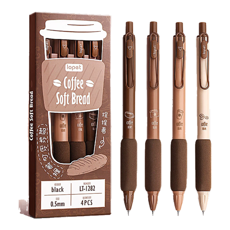 LOPET Quick-Drying Black Pen, 0.5mm Gel Ink, Stylish Signature Pen, Student Exam Pen, Smooth Writing Ballpoint Pen, Push-Button Ink Pen LT-1282+8025 with 10 Refills