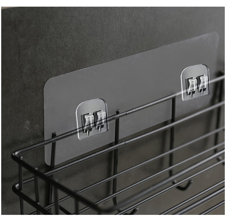 Chaoji Jia Pin Adhesive Hooks, No Drilling Required, 3M Backing Adhesive, for Bathroom Kitchen Door Curtain Rod Fixation, Pack of 4, Suitable for Dormitory And Rental Apartments 3