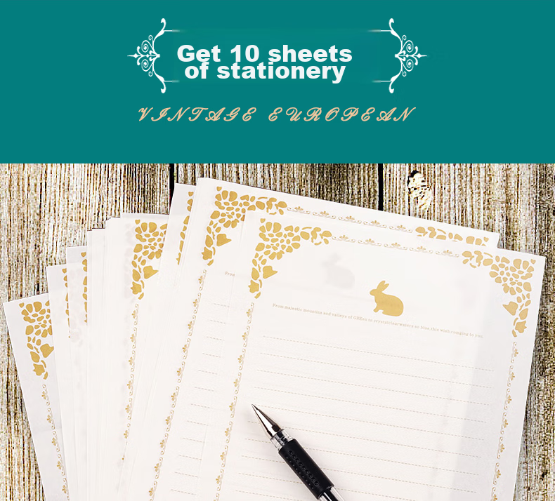 LISON 1536 Western-Style Envelopes, Red, 10 Pieces/pack, Vintage Simple Business Gold-Stamped Envelopes And Letter Paper with Sealing Stickers, Love Letter Set, European Style Envelope Bags 5