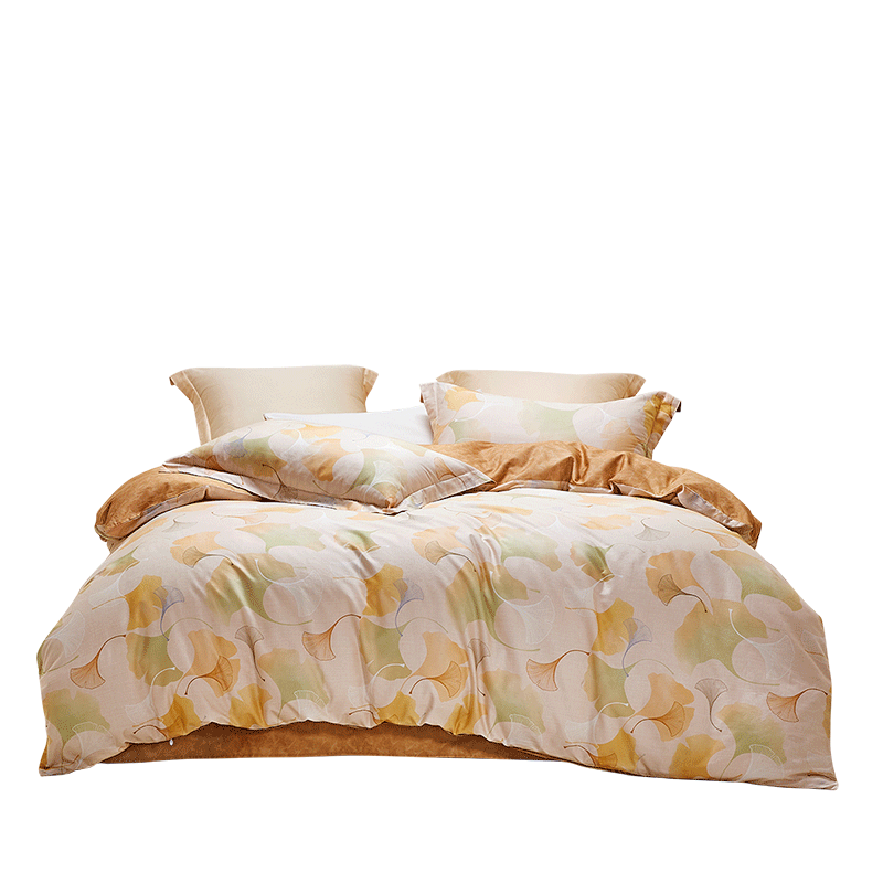 LOVO Lulaiafang Pure Cotton Four-Piece Bedding Set Including Cotton Bed Sheet, Duvet Cover, Pillowcases And Quilt for Double Bed 200*230cm