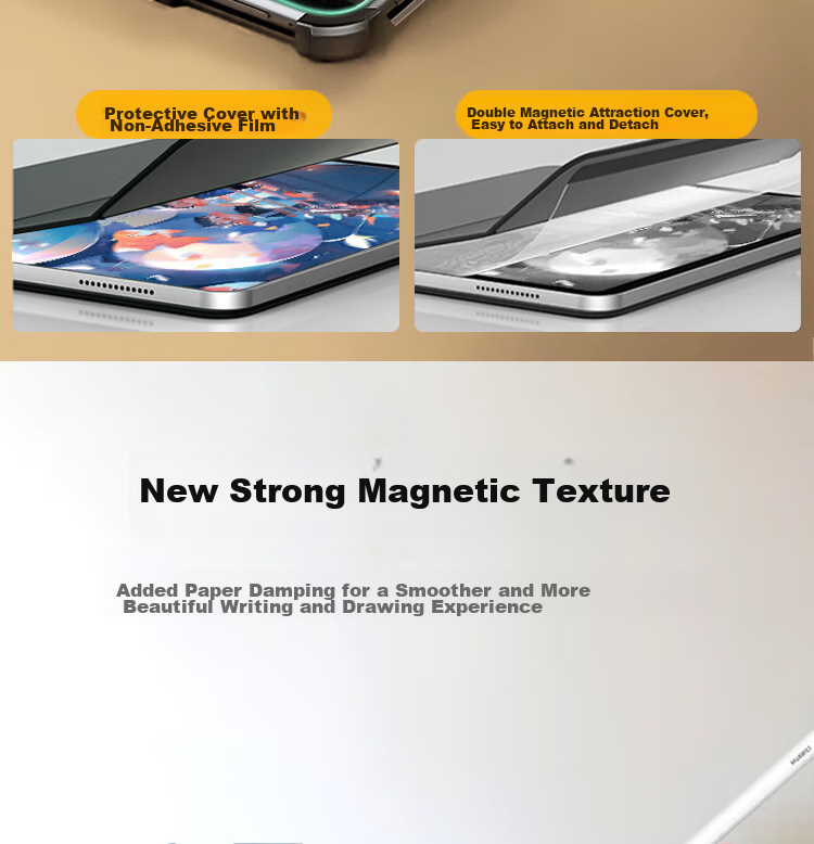 ESCASE Magnetic Paper Film for IPad 9/8/7, 10.2-Inch Apple Tablet Detachable Kent Film, Anti-Fingerprint, Shockproof Drawing Film [Reusable] 7