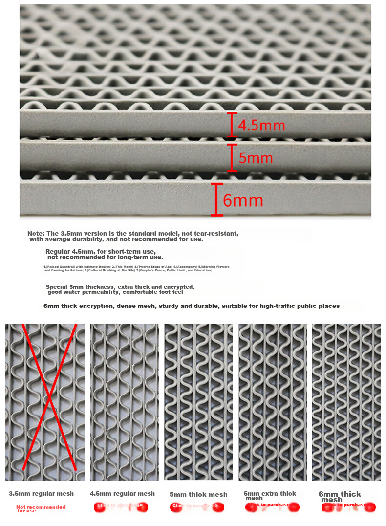 DIYIN Bathroom Mat, PVC Toilet Non-Slip Mat, Hollow Plastic Water Barrier Mat, 4.5mm Thick, Red, 1.2 Meters Wide, 3 Meters Long 4