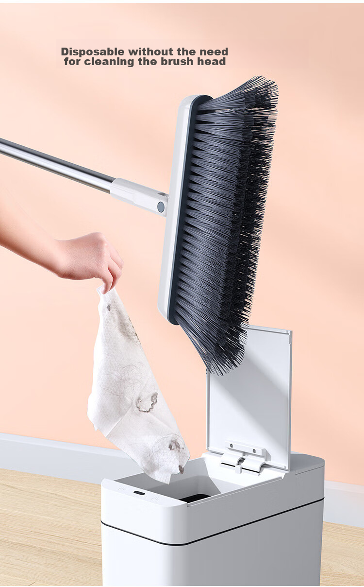 Wuyuehua Broom And Dustpan Set with Magnetic Attachment, Household Double-Comb Broom for Sweeping Floors, Foldable Hair Cleaning Tool 5