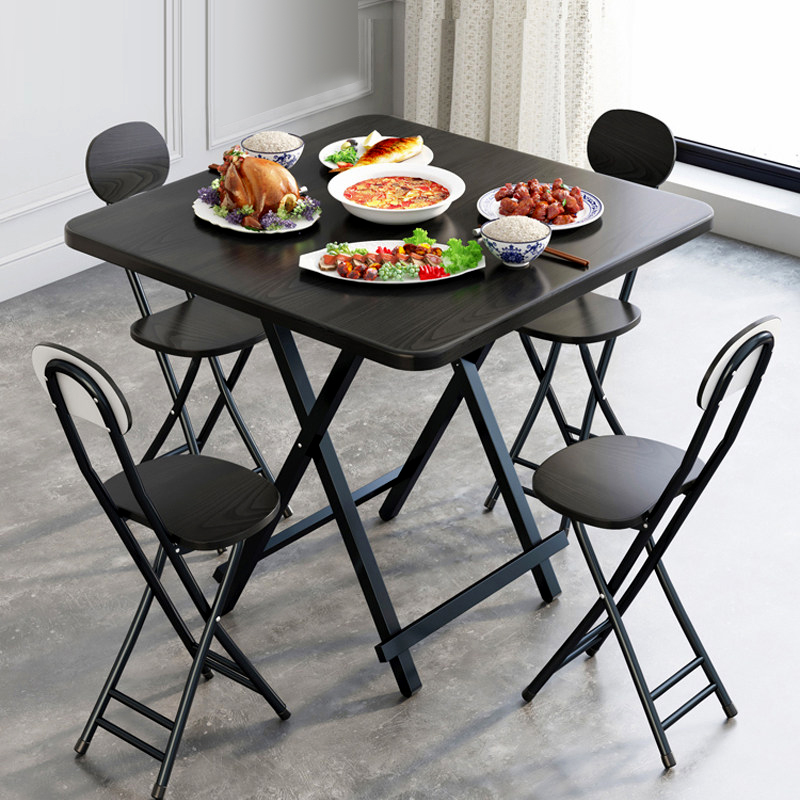 Huakaizhixing Folding Table, Foldable Dining Table, Simple And Convenient for Small Apartments, Square Table for Meals, CJ018, 80cm