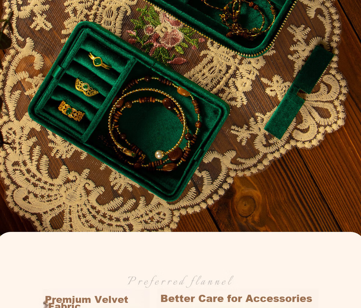 Fanyejia Jewelry Storage Box for Rings, Earrings, Necklaces, High-End Jewelry, Anti-Oxidation, Dustproof, Portable Accessory Box 2