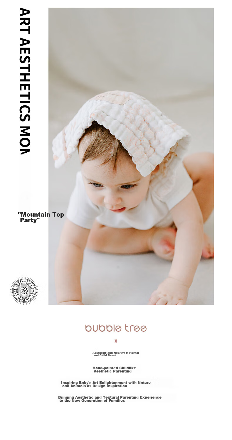 BUBBLE TREE Baby Drool Bib, Newborn Bamboo Cotton Ultra-Soft Small Square Towel, Infant Children's Face Wipe 21