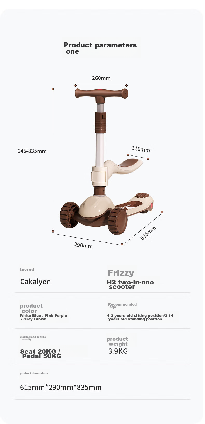 Cakalyen Kelain Children's Scooter 6-12 Years Adult University Student Two-Wheel Commuter Aluminum Alloy Disc Brake L2 Extreme Wind 10