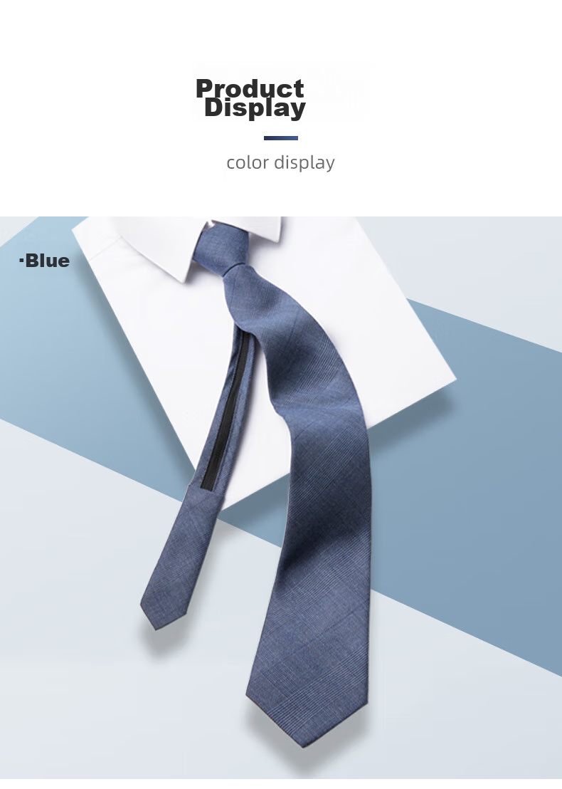 Luomeng Men's Necktie, JK Formal Business Wedding Versatile Work Tie, 7cm No-Tie Zipper Trendy Gift Box Set 11