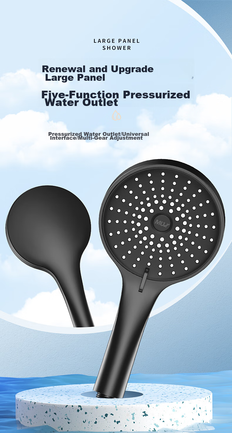 Muvi High-Pressure Shower Head Set, Complete Spray Kit, Bath Shower Head with Hose, High-Pressure Bathroom Handheld Shower Head 1