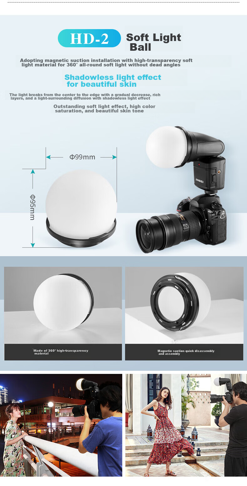 JINBEI JINBEI H1 Flasher Light Accessory Kit Adapter Ring, Color Filter Honeycomb [Four-Prong Connector] 2