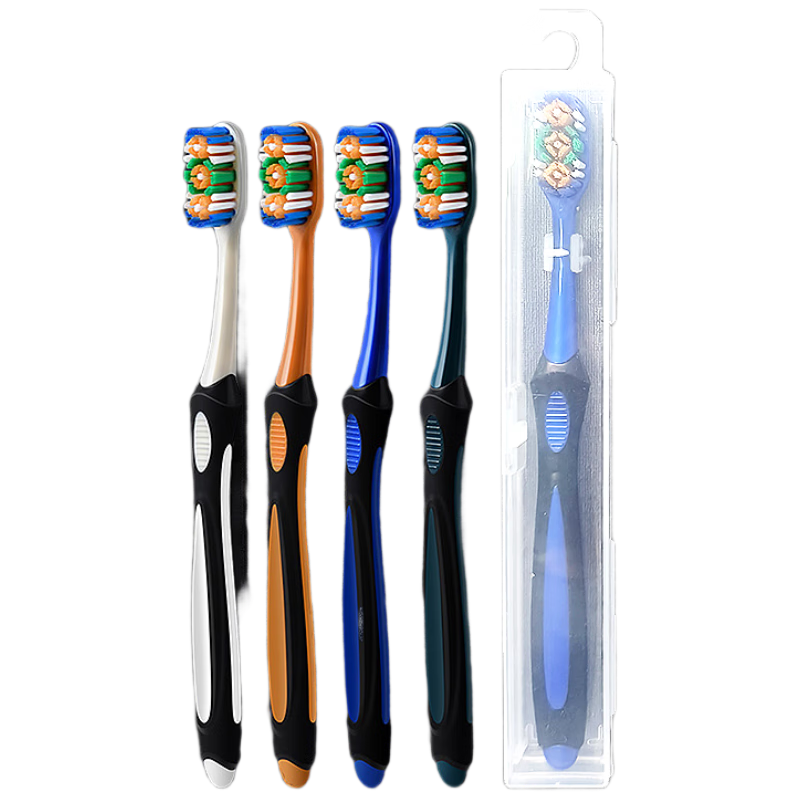 DAGO Toothbrush with Hard Bristles for Advanced Men, Removes Yellow Stains, Tartar, And Tobacco Stains, Large Brush Head for Deep Cleaning, Adult Size, 2 Pieces