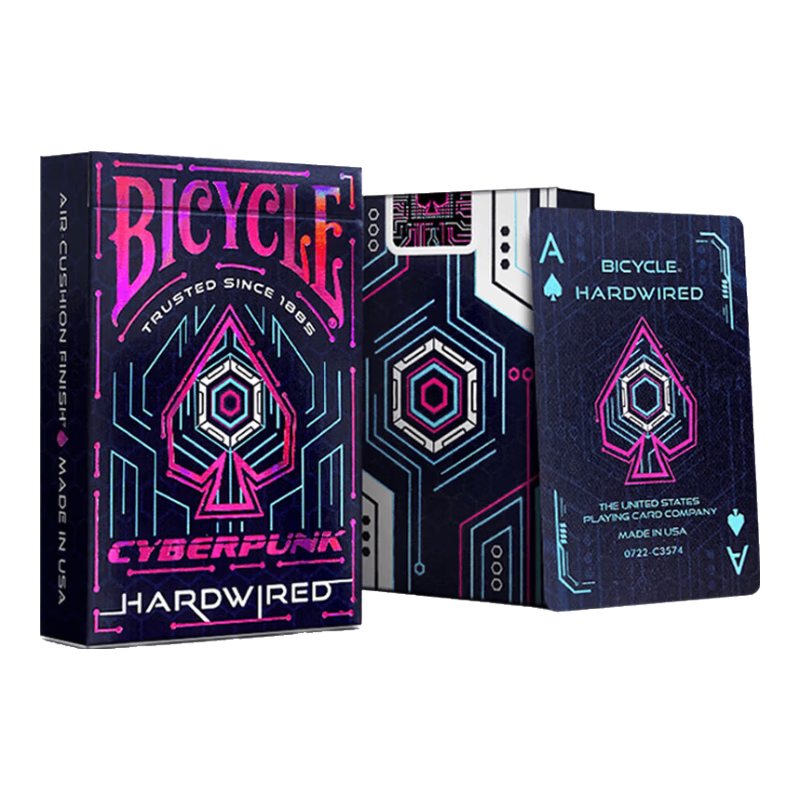 BICYCLE Playing Cards, Magic Flower Cut Cyberpunk Trendy Cards, Imported from USA, Cyber Circuit