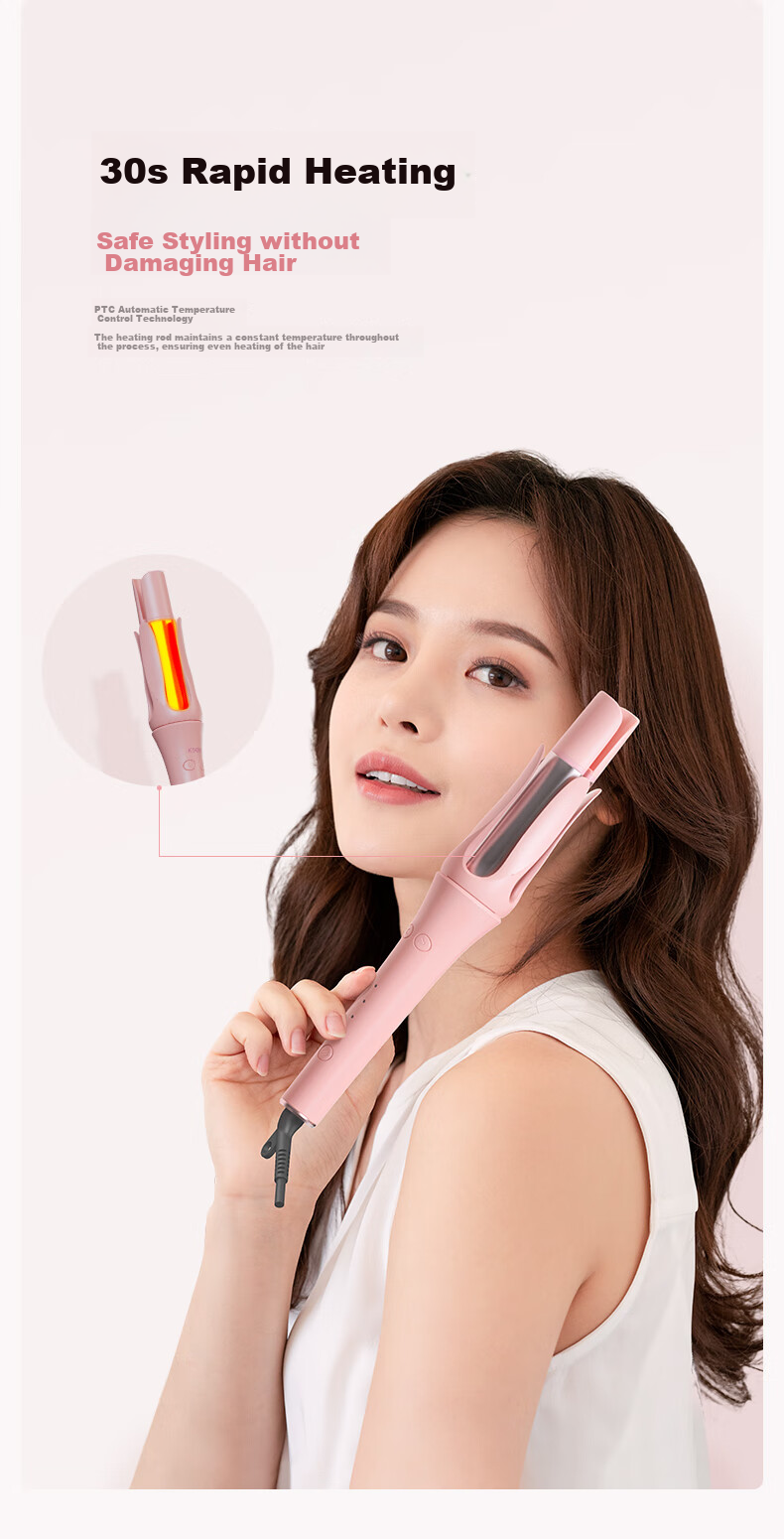 Jindao Fully Automatic Curling Iron, Gentle on Hair, Big Wavy Curl, Lazy Atmosphere, No-Stress Electric Curling Tool, Non-Sticky Hair Styling, 32mm Negative Ion K3 Portable, National Day Holiday Gift 10