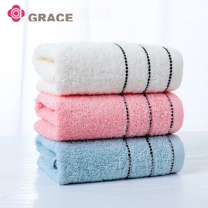 Grace Pure Cotton Towels, Adult Home Use Lint-Free Xinjiang Cotton Bath Face Towels for Men And Women, 3-Pack Sports Towels