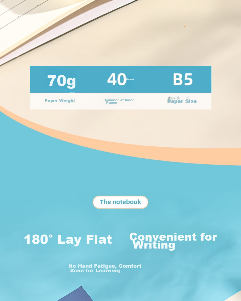 Deli Notebook, Student Diary, Journal, Record Book, Stitched Soft Cover, 4-Pack B5/40 Sheets FB540-4 [Glass Clear 2] 8
